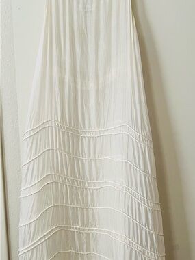 Elegant Cream Maxi Dress with Tiered Trim